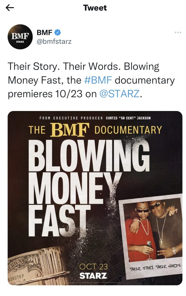 50 Cent's BMF documentary will air on October 23