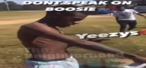 Boosie's son burns Yeezy slides as Kanye West beef starts