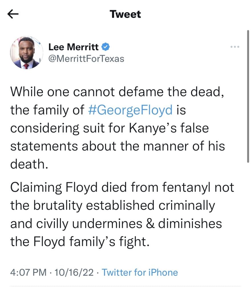 George Floyd's family considering lawsuit against Kanye West