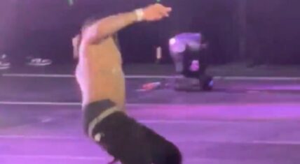 Kevin Gates slips and falls on his own sweat during concert