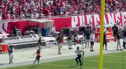 Kid gets tackled by security during Tampa Bay Bucs game