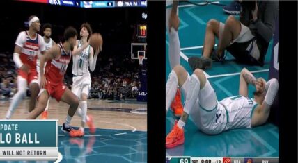 LaMelo Ball leaves game vs Wizards after ankle injury