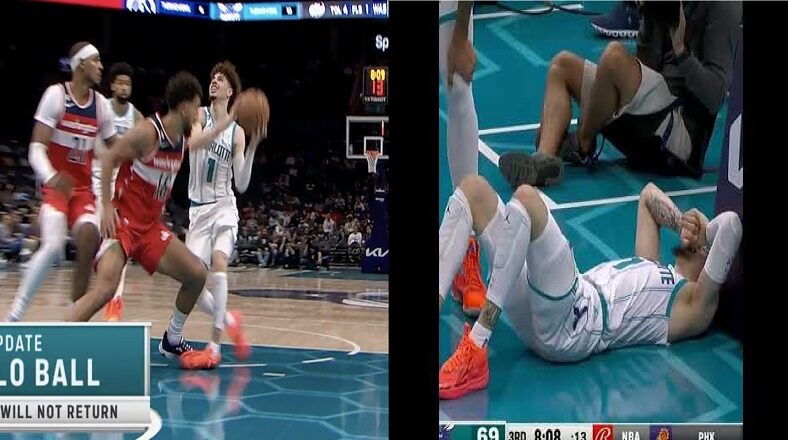 LaMelo Ball leaves game vs Wizards after ankle injury