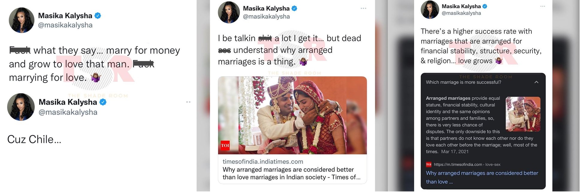 Masika says women should marry for money not love