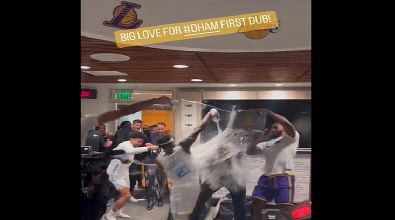 The Lakers get roasted for locker room celebration for first win