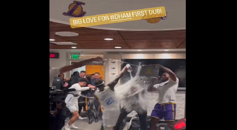 The Lakers get roasted for locker room celebration for first win