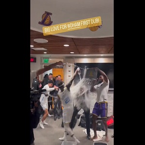The Lakers get roasted for locker room celebration for first win
