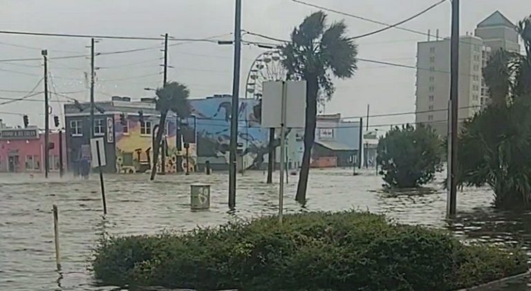Wilmington NC streets left flooded due to Hurricane Ian