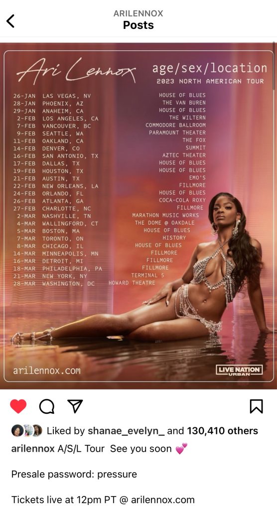 Ari Lennox announces “age/sex/location” North American Tour 
