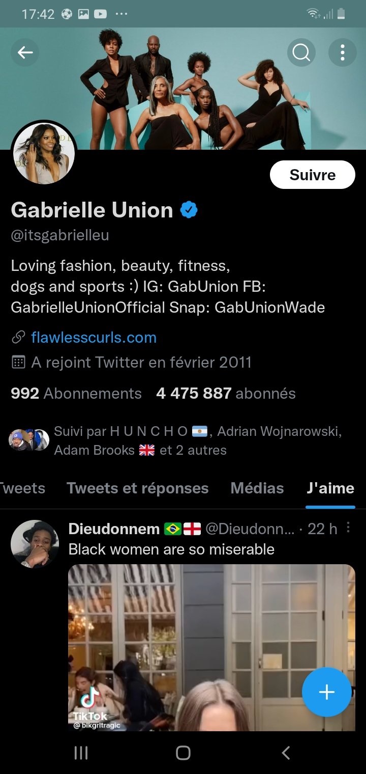 Gabrielle Union likes anti-Black woman tweet on Twitter