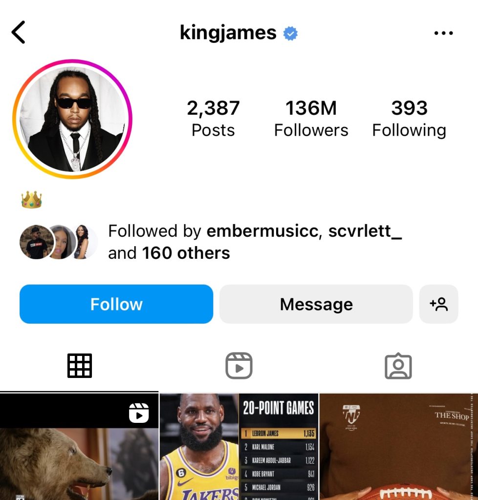 LeBron James changes Instagram avatar to Takeoff