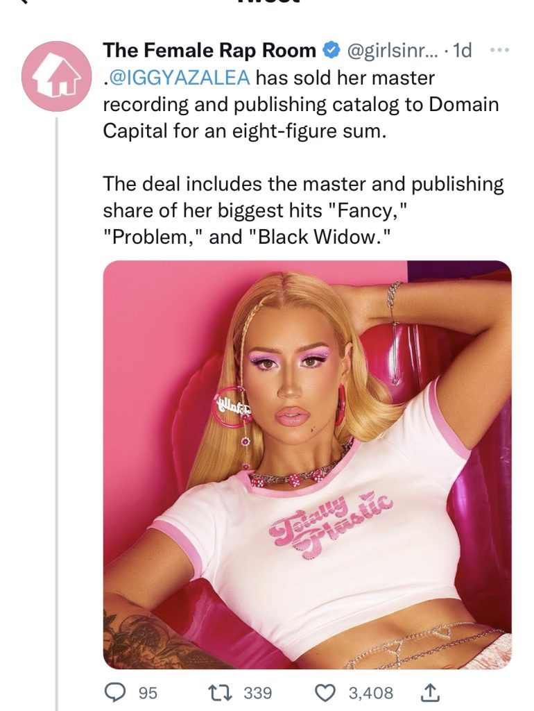 Iggy Azalea says 8-figure catalog deal has her financially set for life