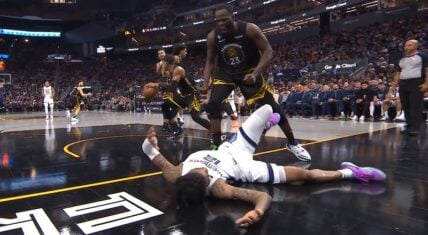Draymond Green yells at Ja Morant after blocking his layup