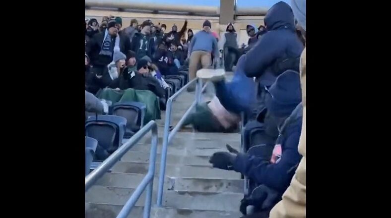 Green Bay Packers' fan thrown from the upper levels of the stadium