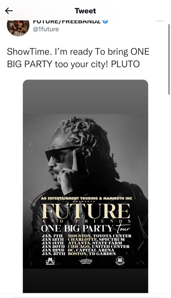 Future announces "One Big Party" Tour