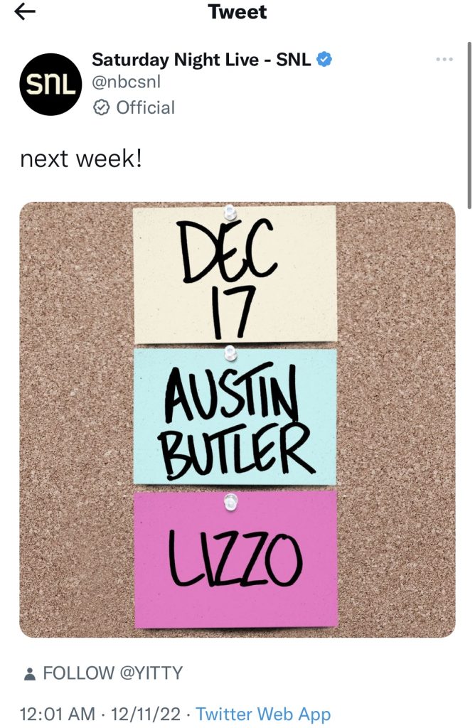 Lizzo to perform on "SNL" on December 17 