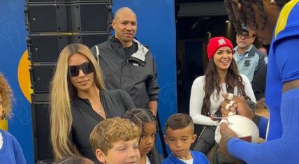 Jalen Ramsey gives Saint West an autograph before Rams game