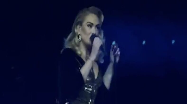 Adele on stage wishing Megan Thee Stallion a Merry Christmas at her Las Vegas Residency concert