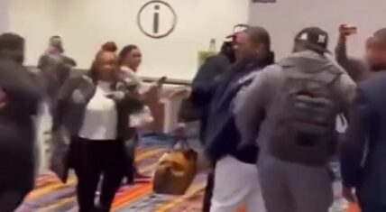 Busta Rhymes throws bottle of water at woman for touching his butt