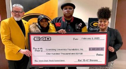 E-40 donates $100000 to Grambling State University music program