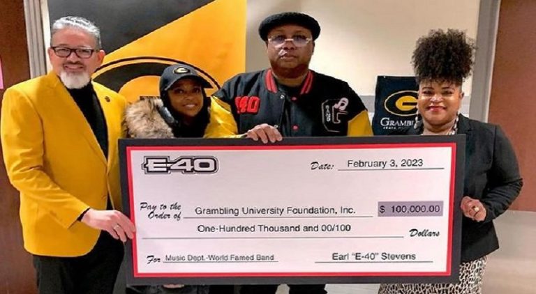 E-40 donates $100000 to Grambling State University music program