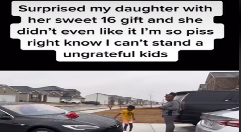 Girl gets upset with mother for Tesla and $1600 birthday gifts