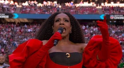 Sheryl Lee Ralph performs Lift Every Voice at Super Bowl LVII