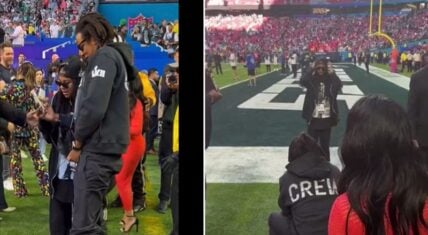 Jay-Z takes photos of Blue Ivy at the Super Bowl
