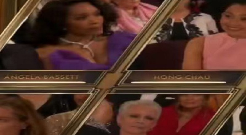 Angela Bassett stayed seated as Jamie Lee Curtis received ovation