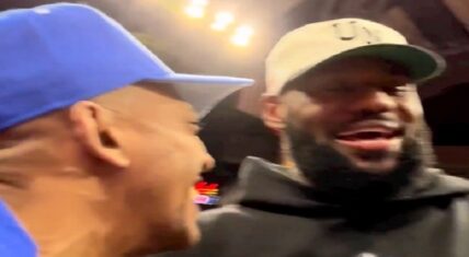 Gillie Da King and Wallo hang out with LeBron James at game