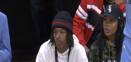 Jayda Cheaves attends Atlanta Hawks game with Lil Baby