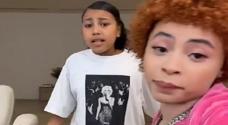 Ice Spice does TikTok video with North West and her friends