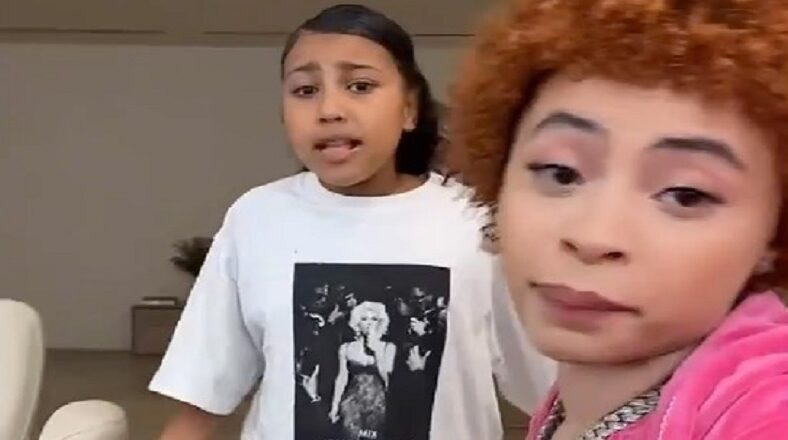 Ice Spice does TikTok video with North West and her friends