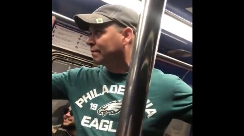 Philadelphia Eagles fan gets knocked out on the train