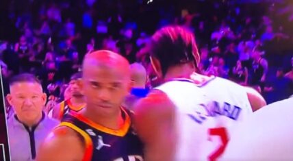 Chris Paul bumps Kawhi Leonard's shoulder after Game 2 win