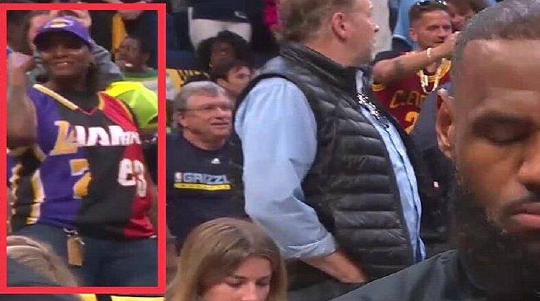 Fan wore LeBron James Lakers-Heat-Cavs blend jersey to Game 1