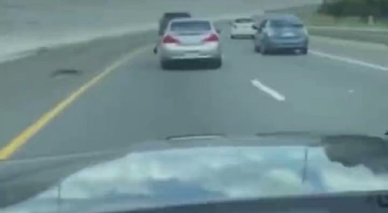 Man chases down man who sideswiped his car on the freeway