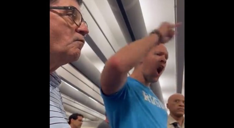 Man screams at American Airlines staff for 18 hour wait for flight