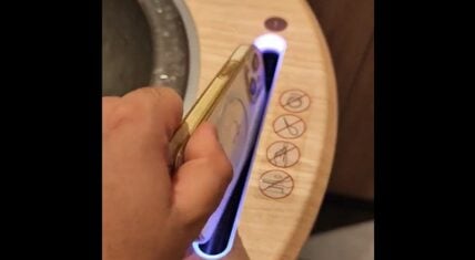 McDonald's in Japan has sink with a slot that sanitizes cell phones