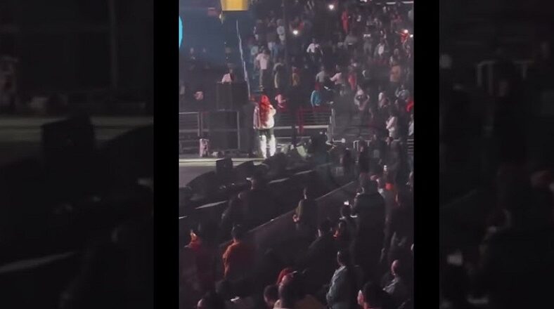 Monica stops her concert due to fans fighting in the crowd