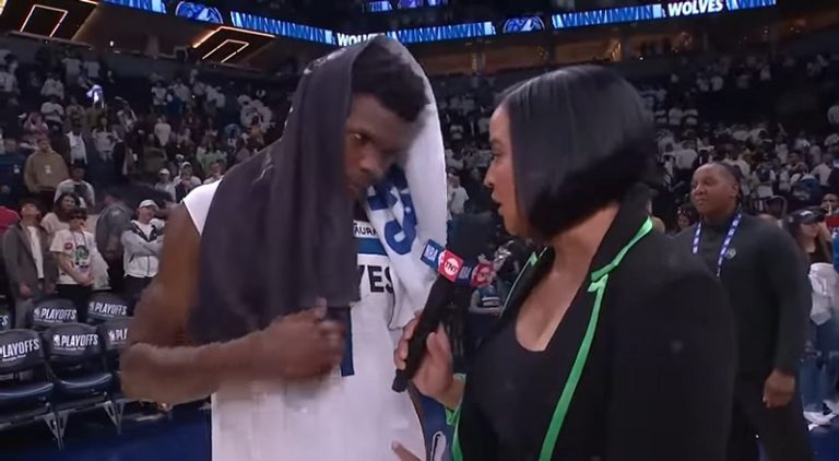 Stephanie Ready trends over cleavage in postgame interview
