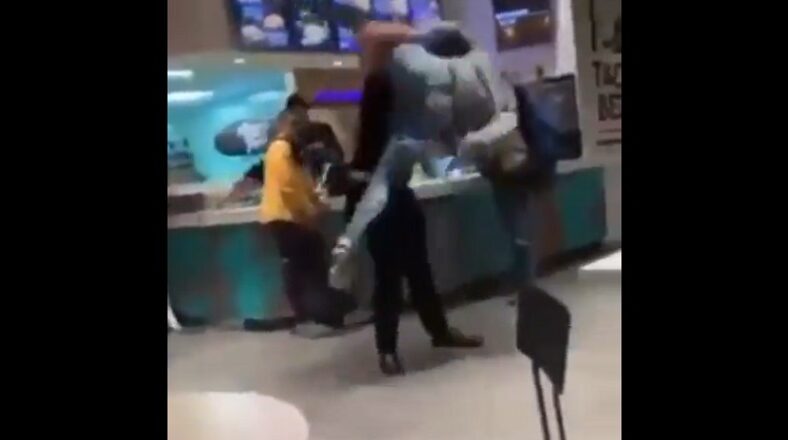 Taco Bell employee slams customer who ran up on him
