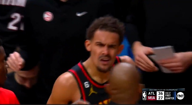 Trae Young gets into heated argument with Jamelle McMillan