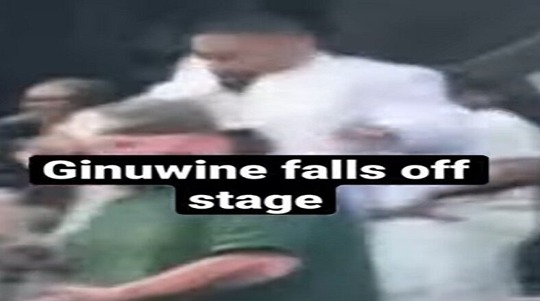 Ginuwine fell and almost knocked over sign language interpreter