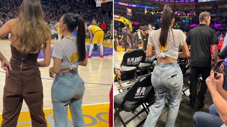 Kim Kardashian's backside at Lakers game gets made fun of