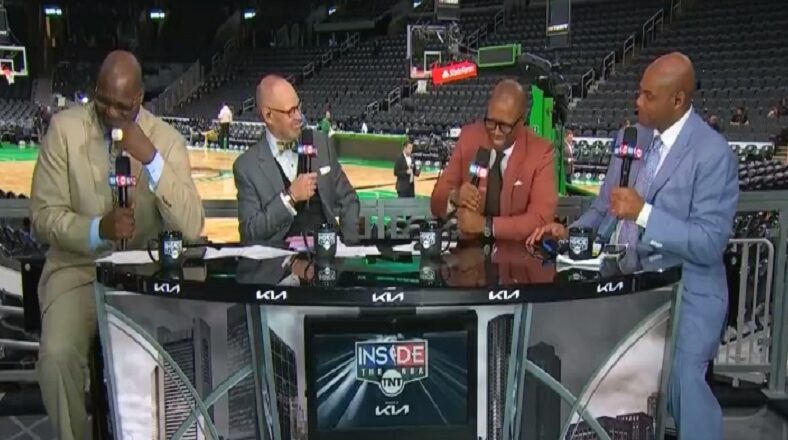 Shaq cries laughing at Charles Barkley's sitting on top comment