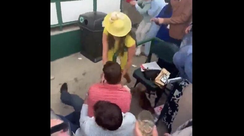 Two White guys beat each other up at the Kentucky Derby