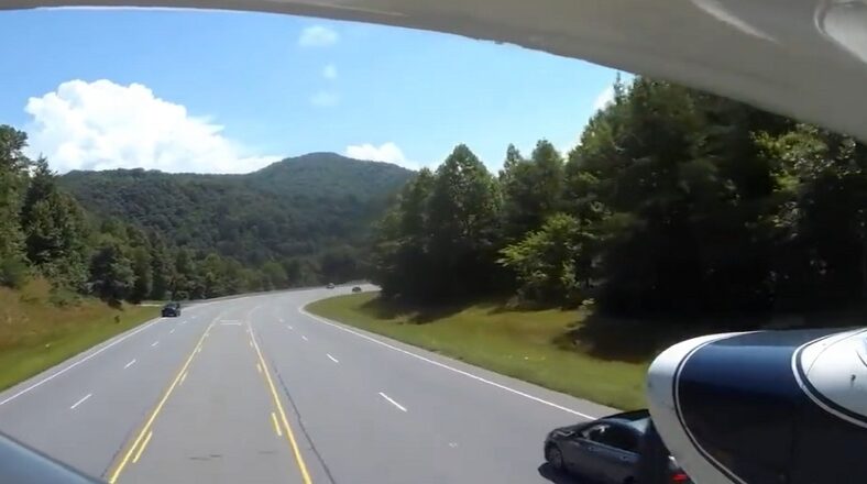 Airplane makes emergency landing on a busy highway