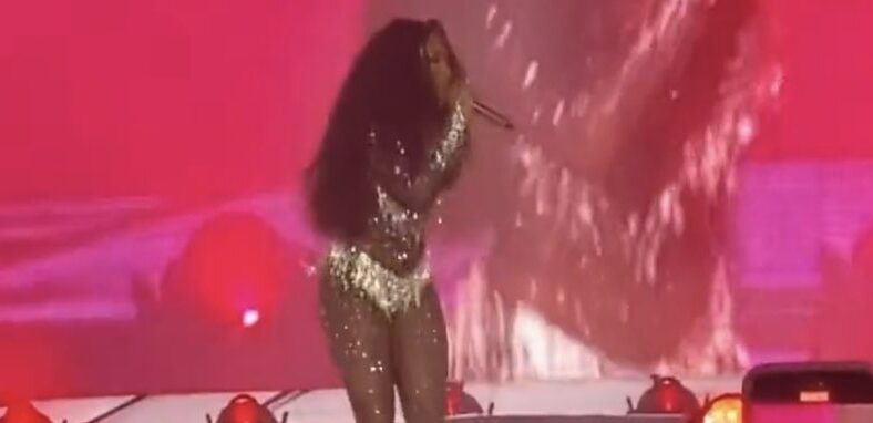 Megan Thee Stallion performs at LA Pride In The Park festival