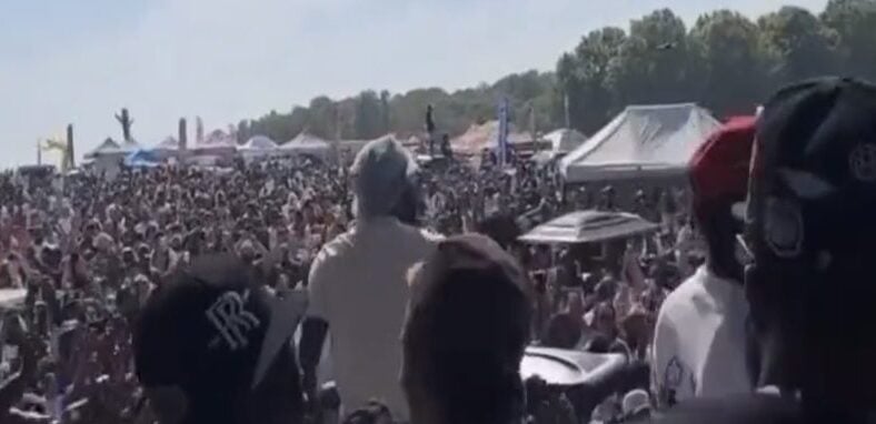 Meek Mill and Gucci Mane perform at Rick Ross' car and bike show